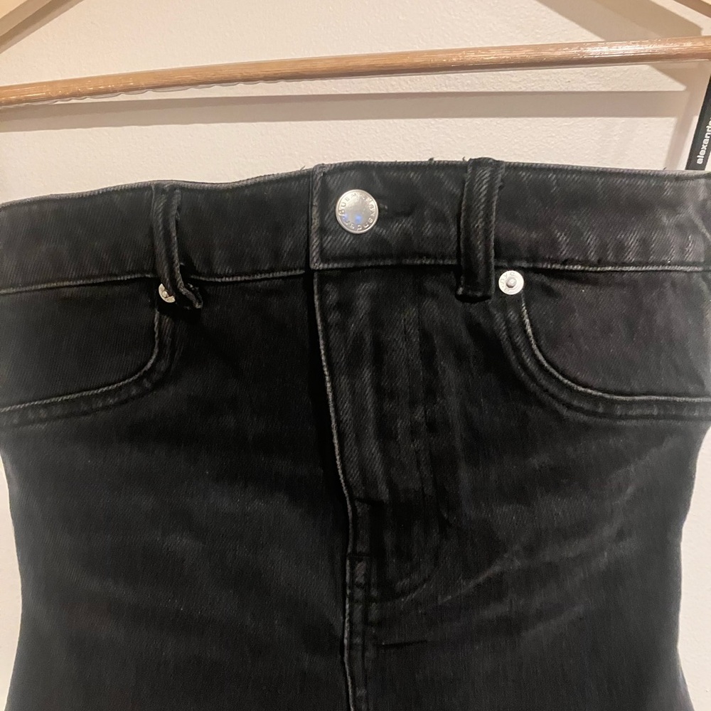 Alexander Wang Black Denim Bodycon Mini Dress - Picture 6 of 11